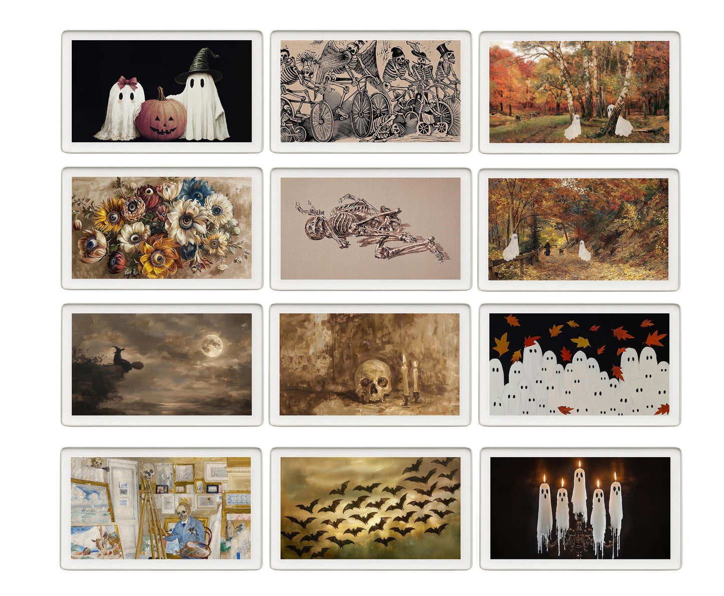 skylight calendar Halloween art bundle, set of 72 screensavers