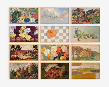 Fall Frame TV Art Bundle, set of  145 autumns screensavers, landscape, botanical floral tv artwork, thanksgiving
