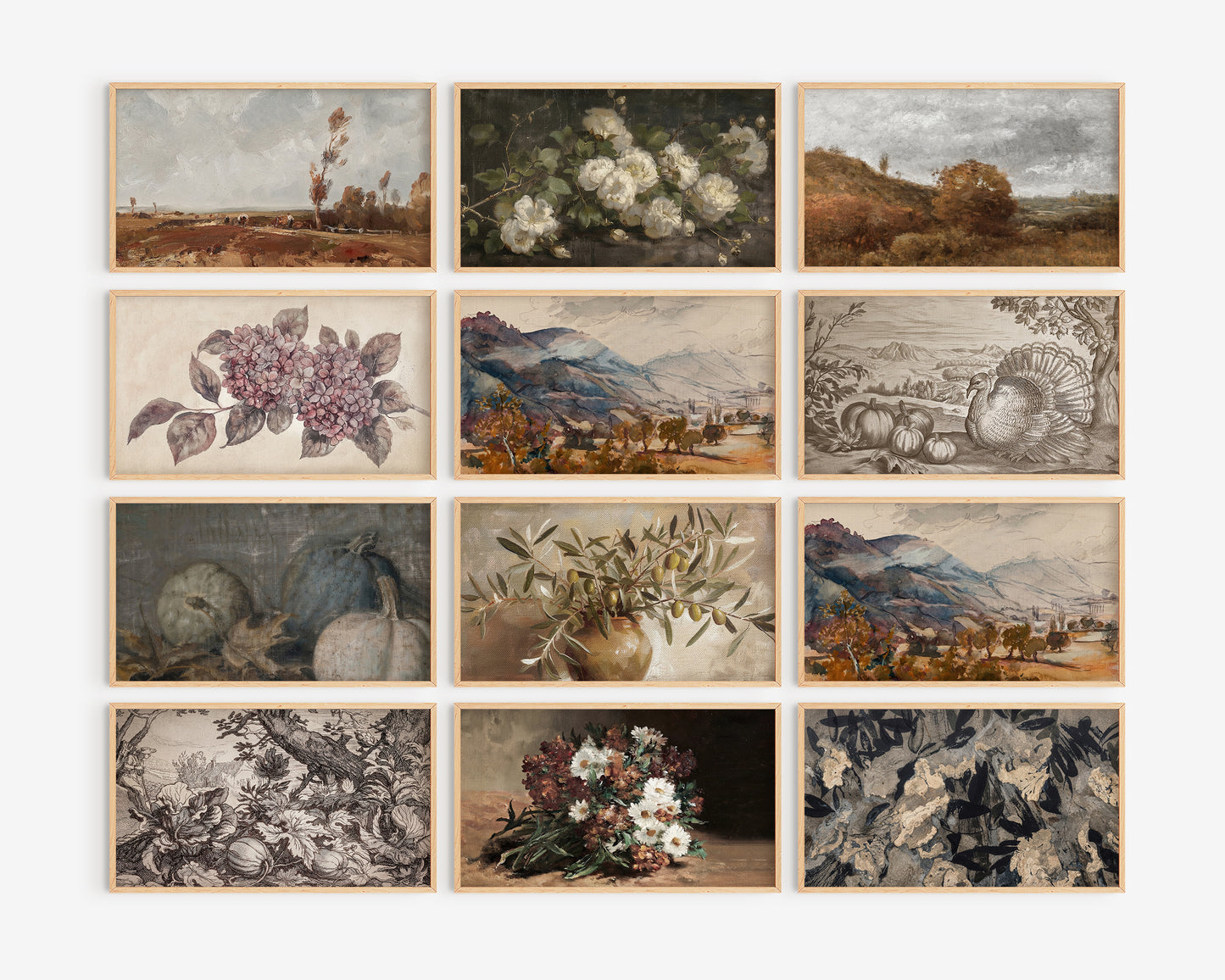 Fall Frame TV Art Bundle, set of  145 autumns screensavers, landscape, botanical floral tv artwork, thanksgiving