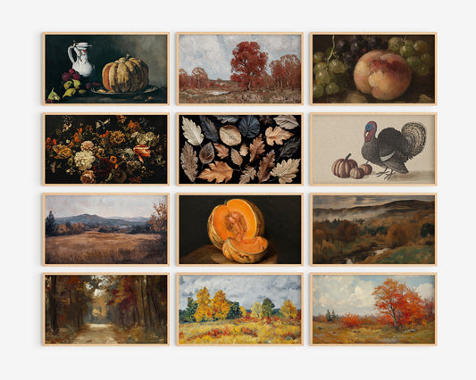 Fall Frame TV Art Bundle, set of  145 autumns screensavers, landscape, botanical floral tv artwork, thanksgiving