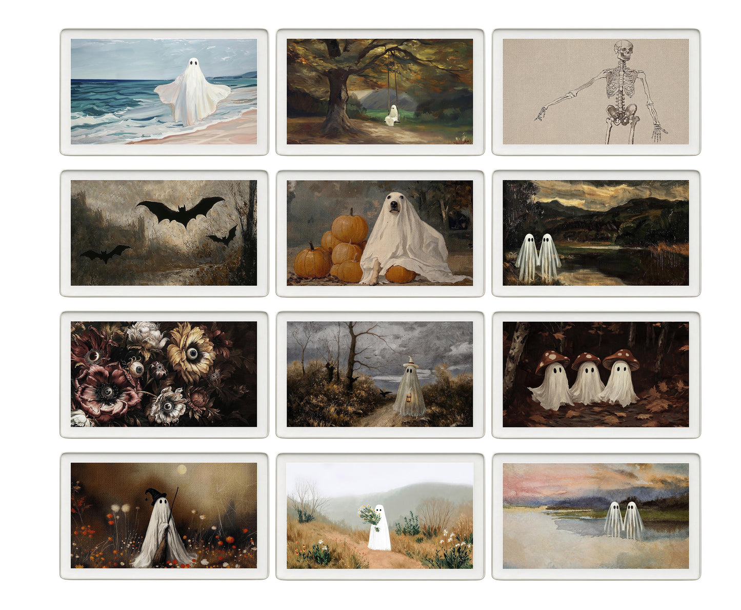 skylight calendar Halloween art bundle, set of 72 screensavers