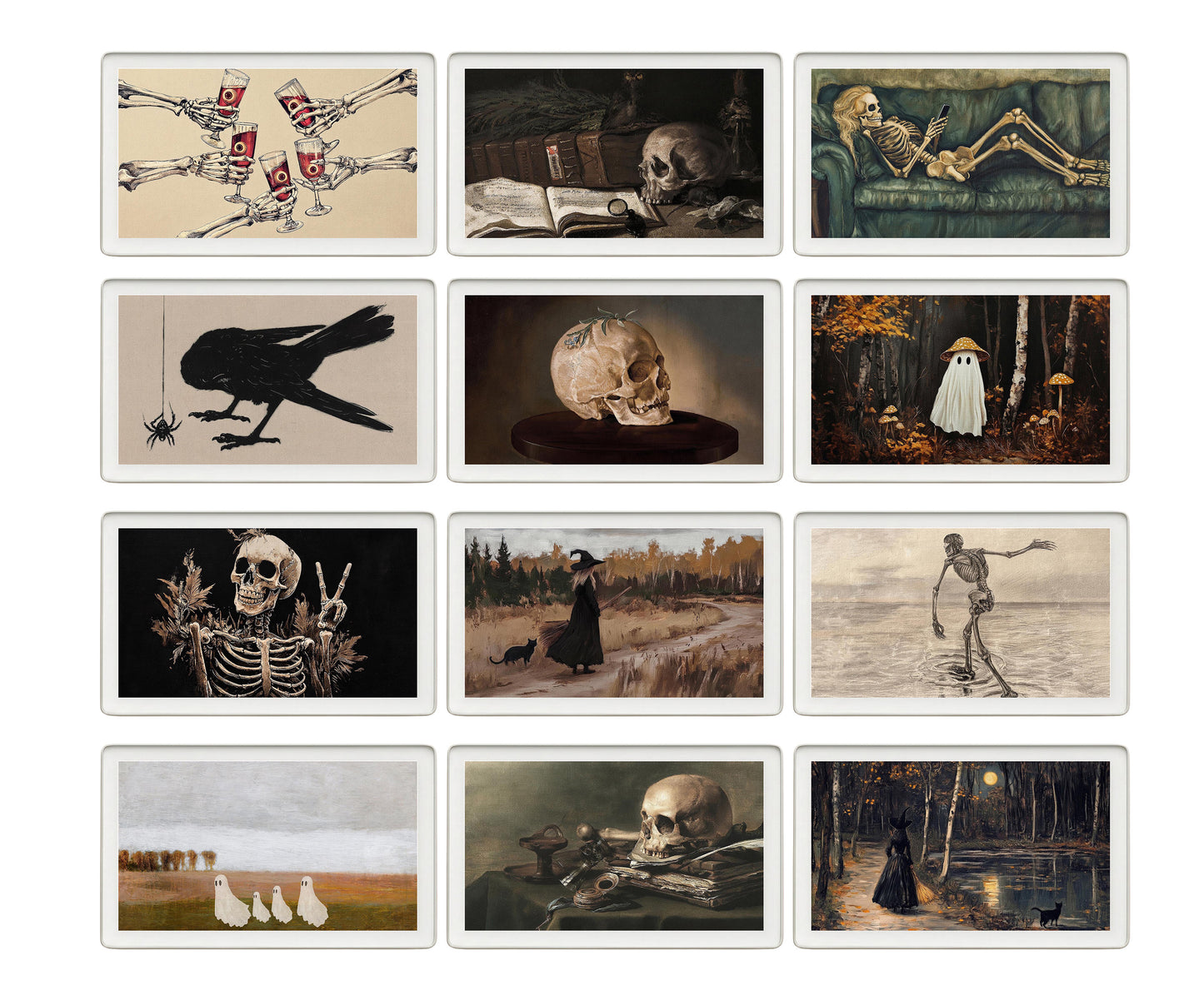 skylight calendar Halloween art bundle, set of 72 screensavers