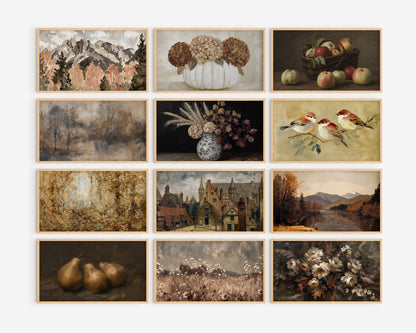 Fall Frame TV Art Bundle, set of  145 autumns screensavers, landscape, botanical floral tv artwork, thanksgiving