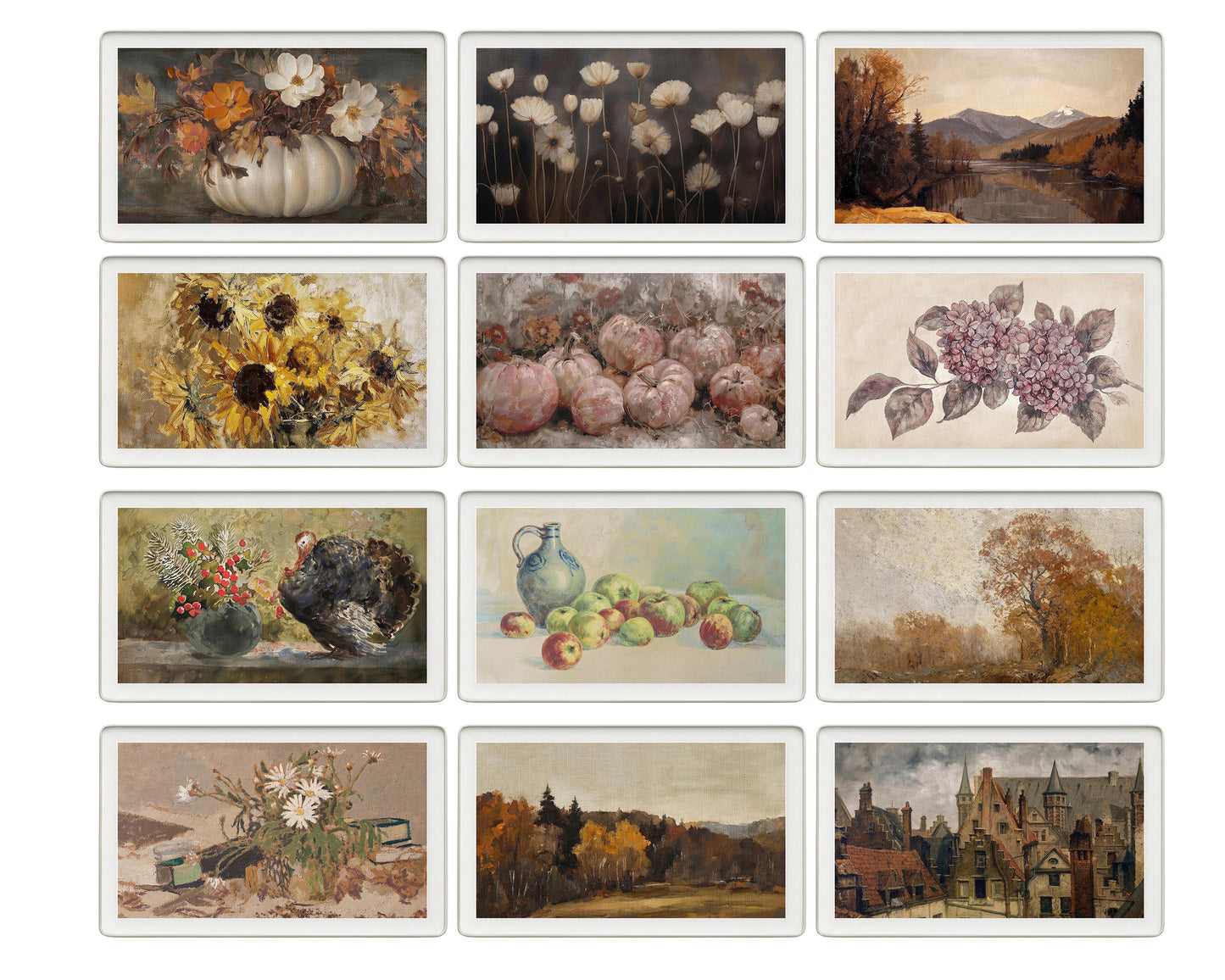 skylight calendar Fall art bundle, set of 145 Autumn screensavers