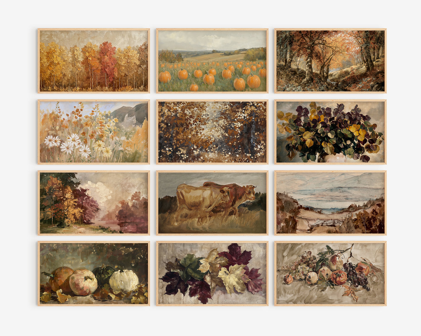 Fall Frame TV Art Bundle, set of  145 autumns screensavers, landscape, botanical floral tv artwork, thanksgiving