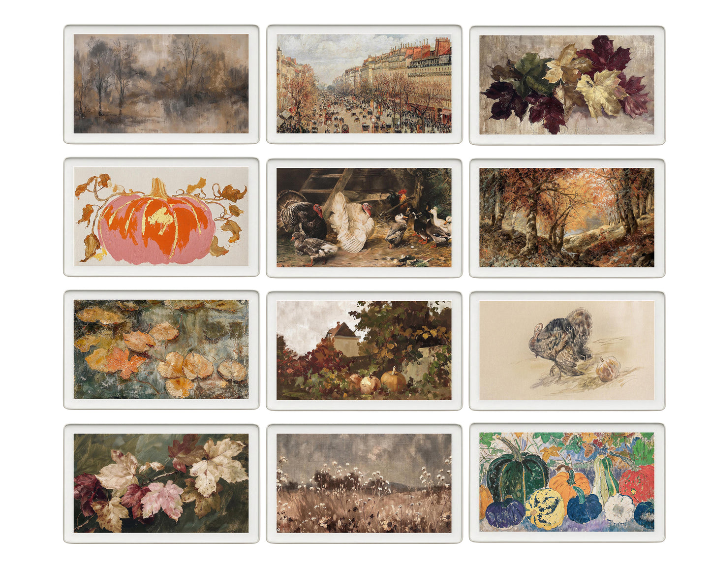 skylight calendar Fall art bundle, set of 145 Autumn screensavers