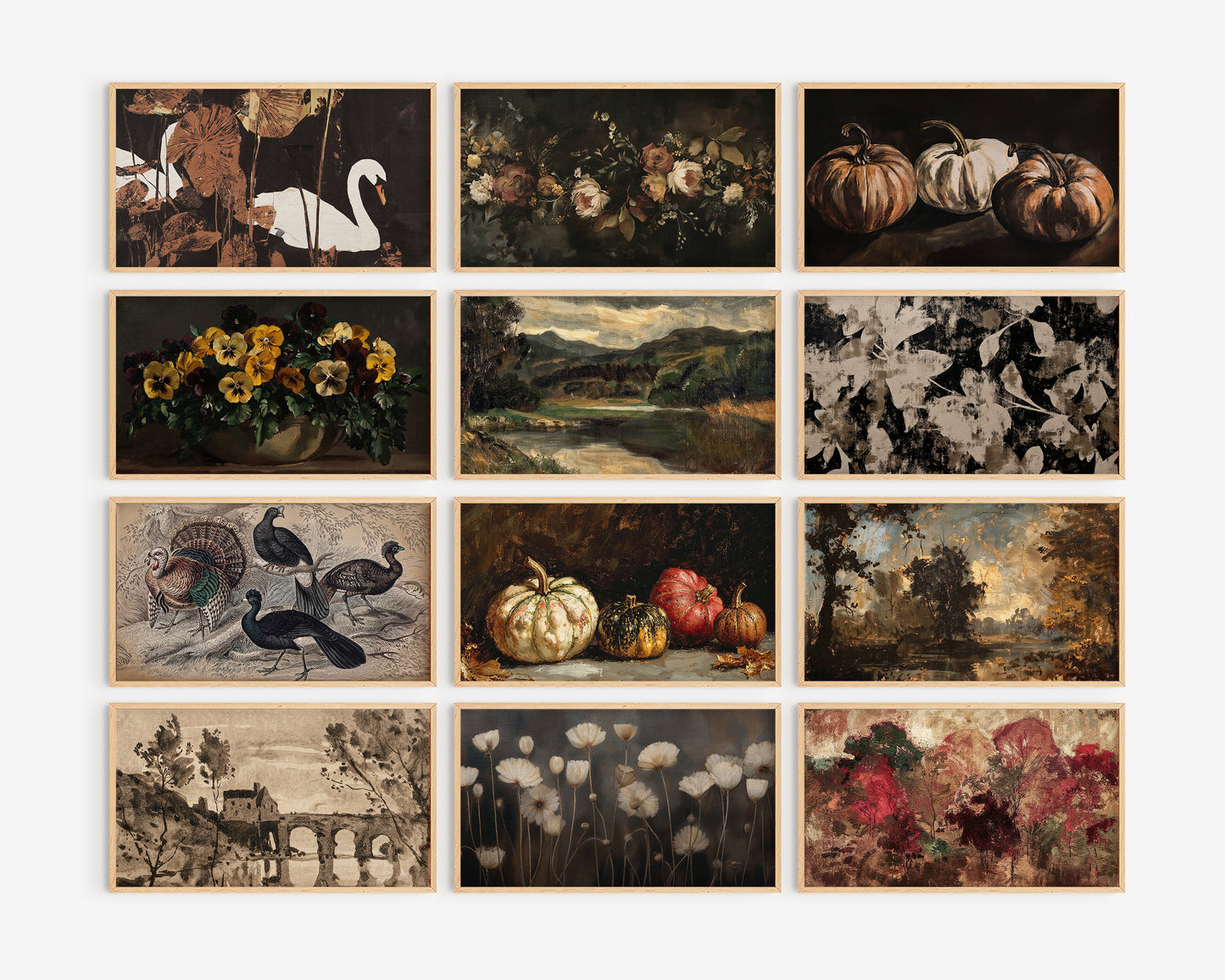 Fall Frame TV Art Bundle, set of  145 autumns screensavers, landscape, botanical floral tv artwork, thanksgiving