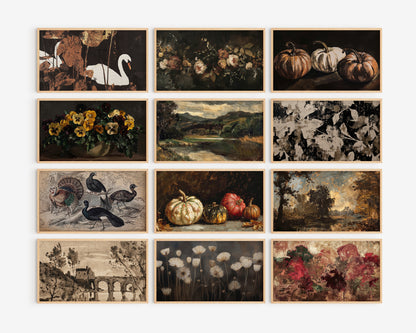 Fall Frame TV Art Bundle, set of  145 autumns screensavers, landscape, botanical floral tv artwork, thanksgiving