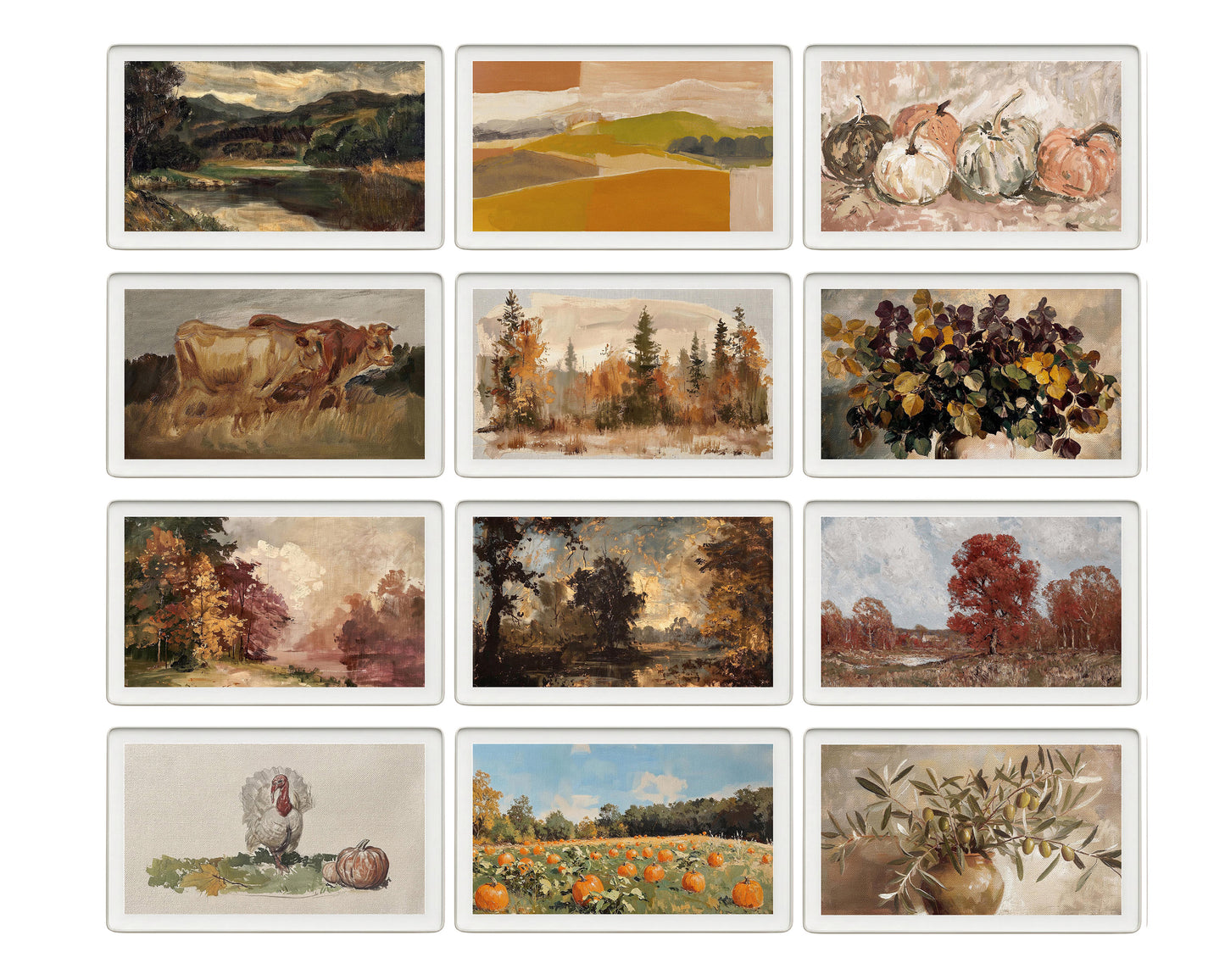 skylight calendar Fall art bundle, set of 145 Autumn screensavers