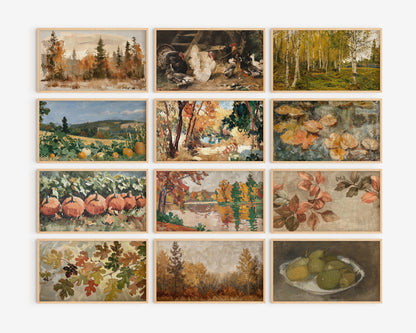 Fall Frame TV Art Bundle, set of  145 autumns screensavers, landscape, botanical floral tv artwork, thanksgiving