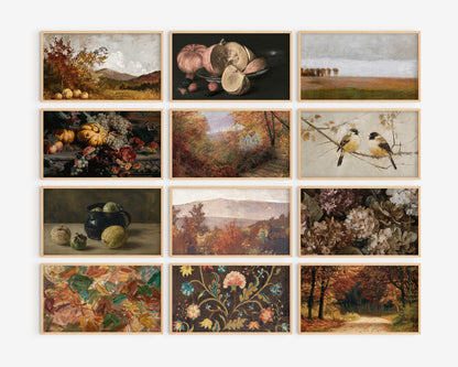 Fall Frame TV Art Bundle, set of  145 autumns screensavers, landscape, botanical floral tv artwork, thanksgiving