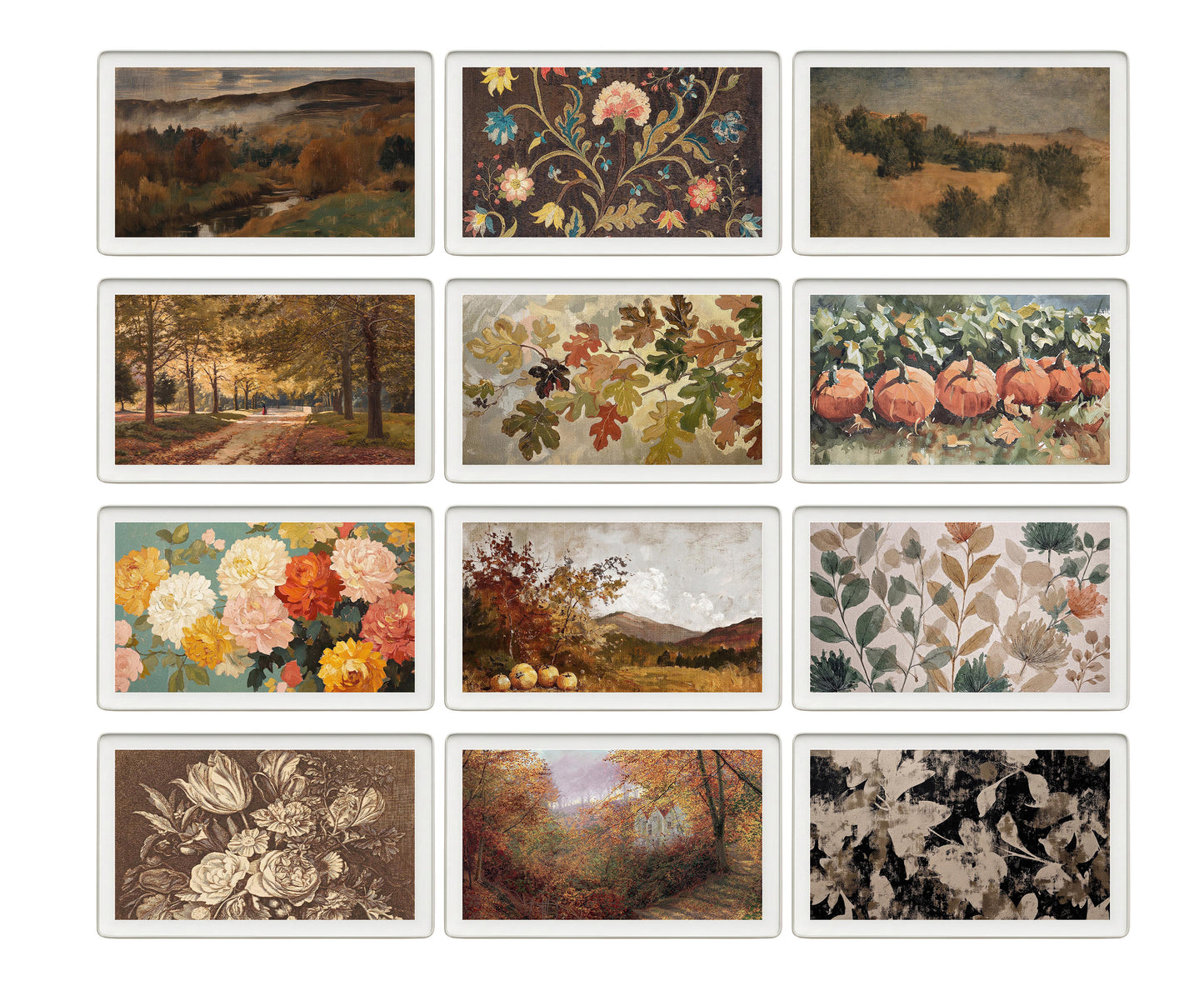 skylight calendar Fall art bundle, set of 145 Autumn screensavers