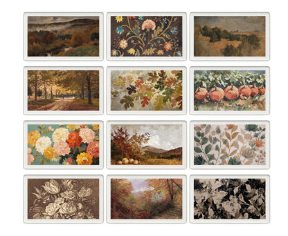 skylight calendar Fall art bundle, set of 145 Autumn screensavers
