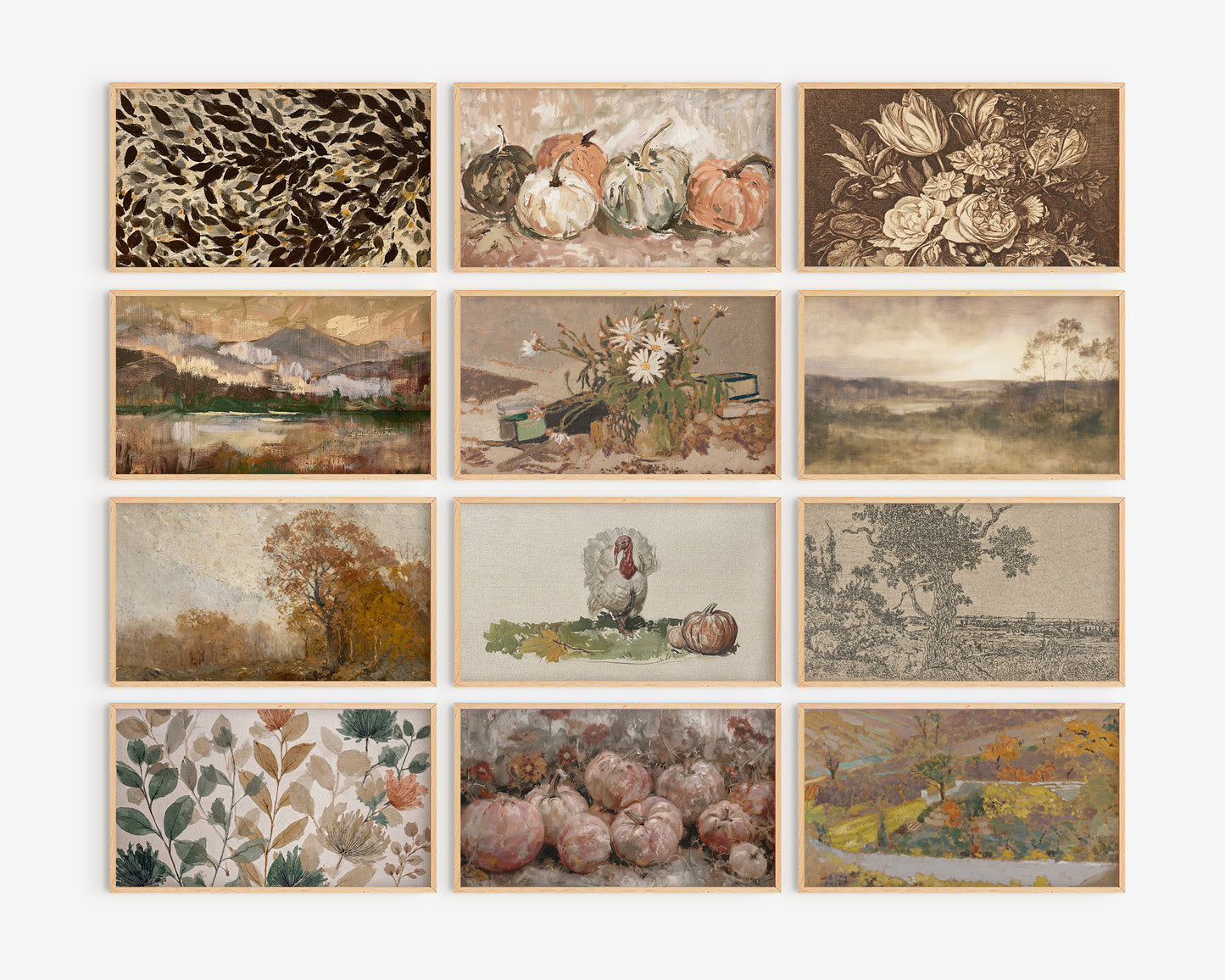 Fall Frame TV Art Bundle, set of  145 autumns screensavers, landscape, botanical floral tv artwork, thanksgiving