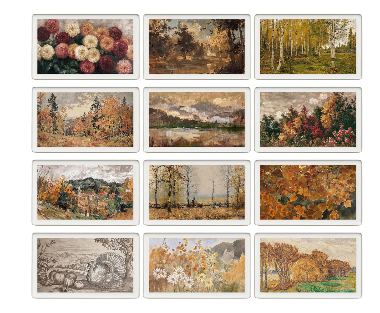 skylight calendar Fall art bundle, set of 145 Autumn screensavers