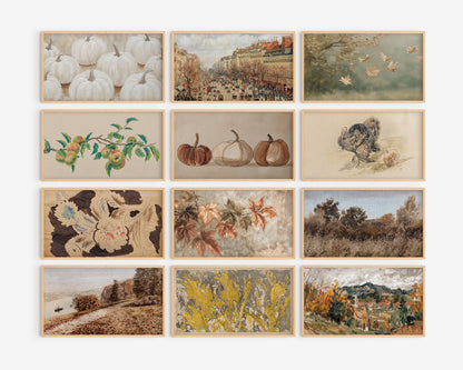Fall Frame TV Art Bundle, set of  145 autumns screensavers, landscape, botanical floral tv artwork, thanksgiving