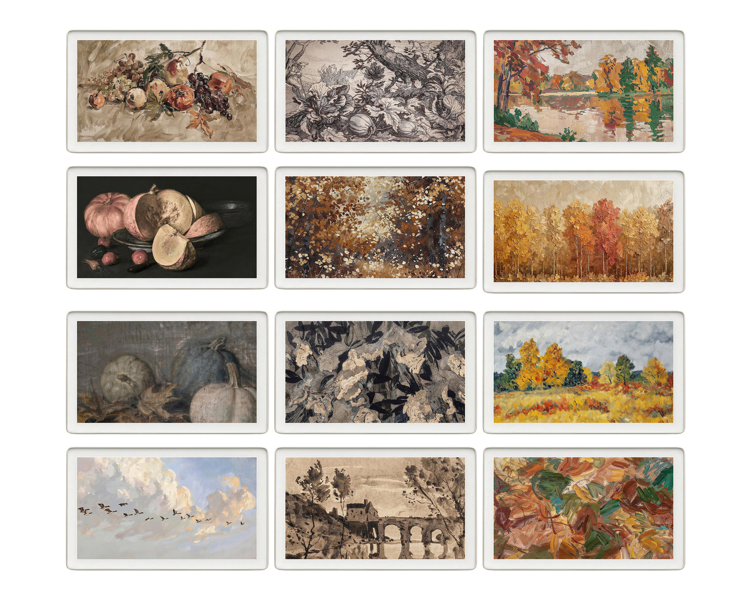 skylight calendar Fall art bundle, set of 145 Autumn screensavers