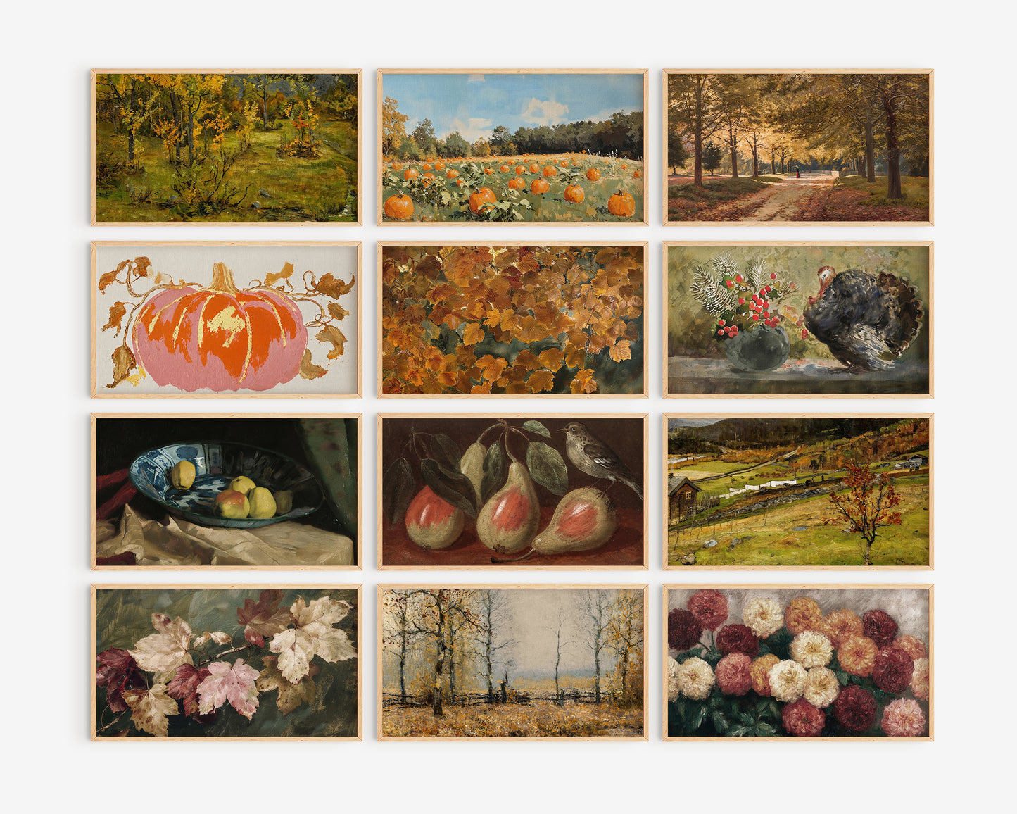 Fall Frame TV Art Bundle, set of  145 autumns screensavers, landscape, botanical floral tv artwork, thanksgiving