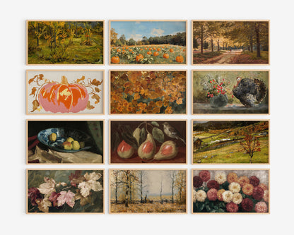 Fall Frame TV Art Bundle, set of  145 autumns screensavers, landscape, botanical floral tv artwork, thanksgiving