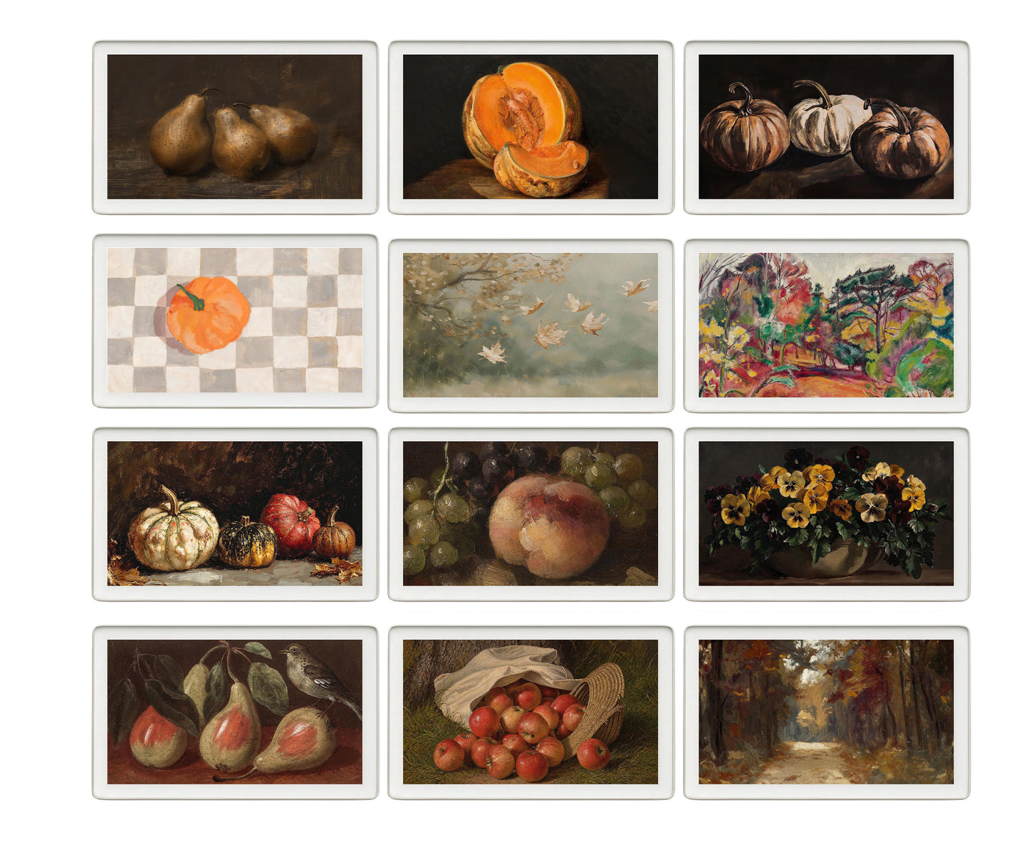 skylight calendar Fall art bundle, set of 145 Autumn screensavers