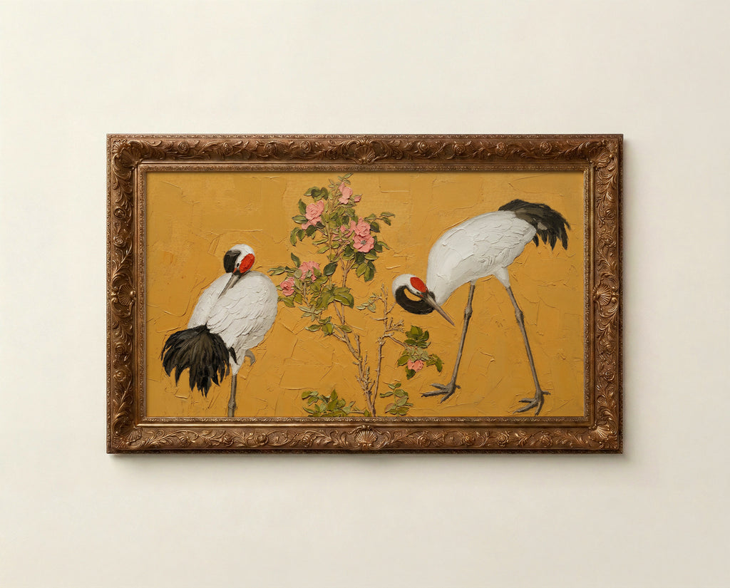Chinoiserie Cranes Frame TV Art