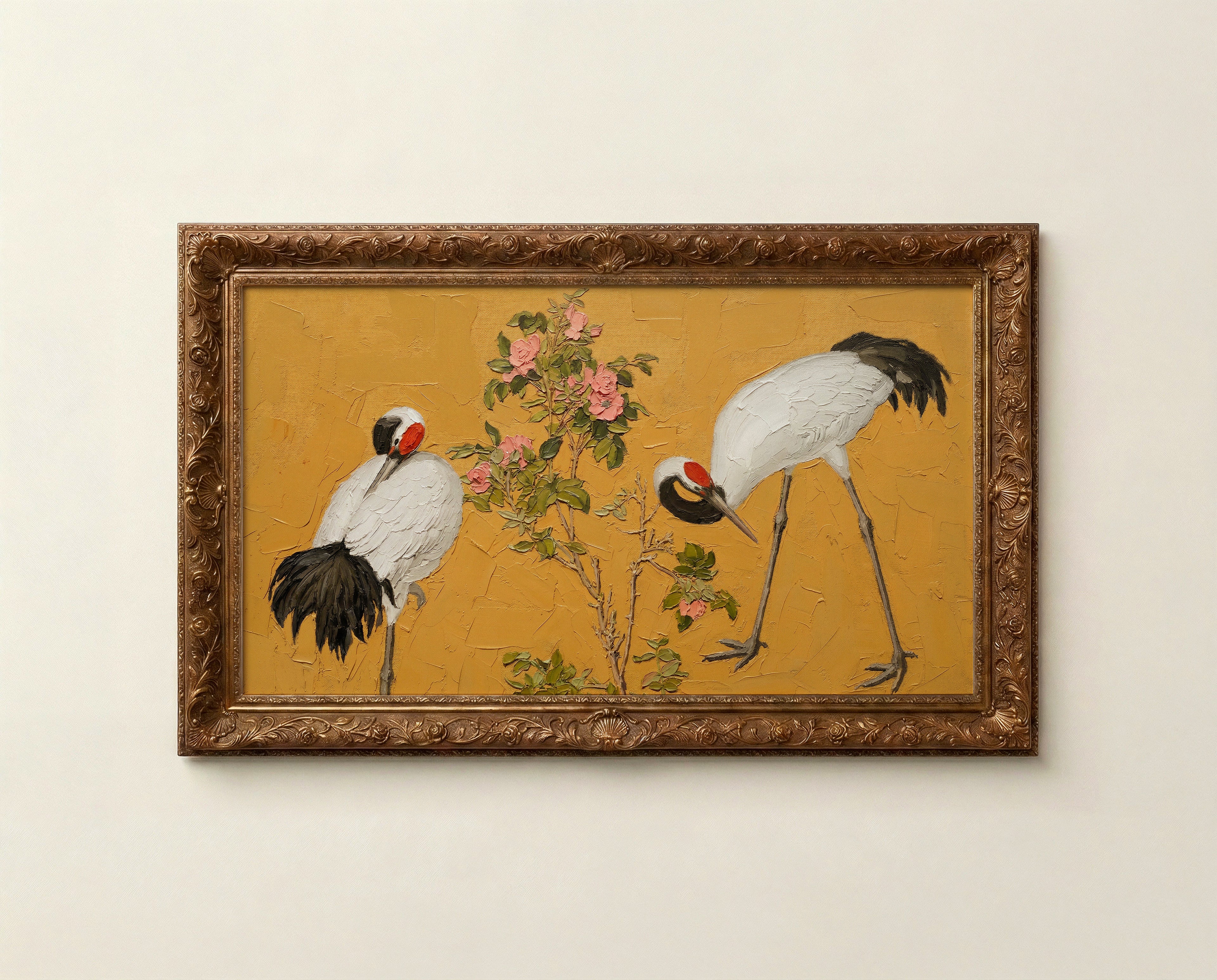 Chinoiserie Cranes Frame TV Art