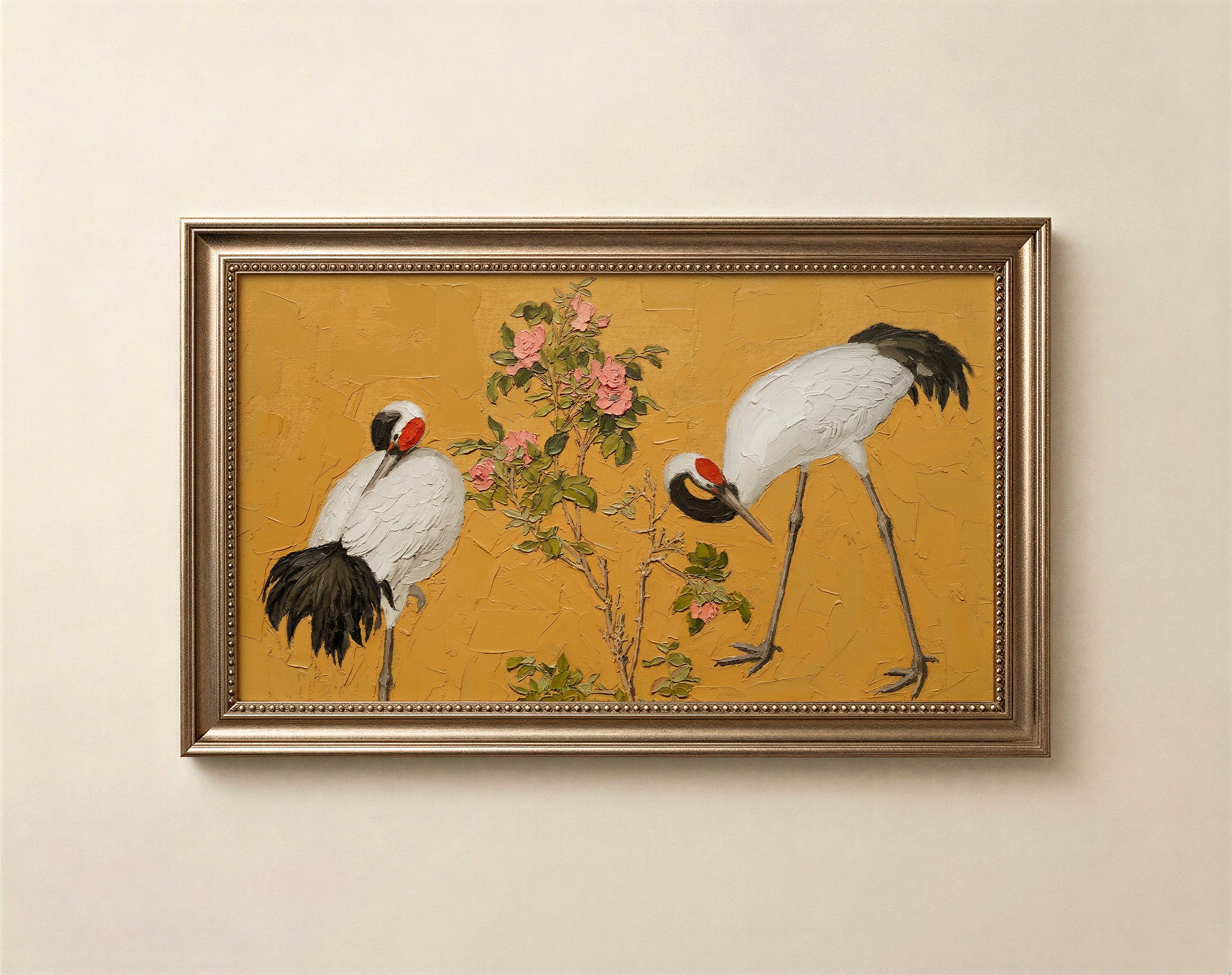 Chinoiserie Cranes Frame TV Art