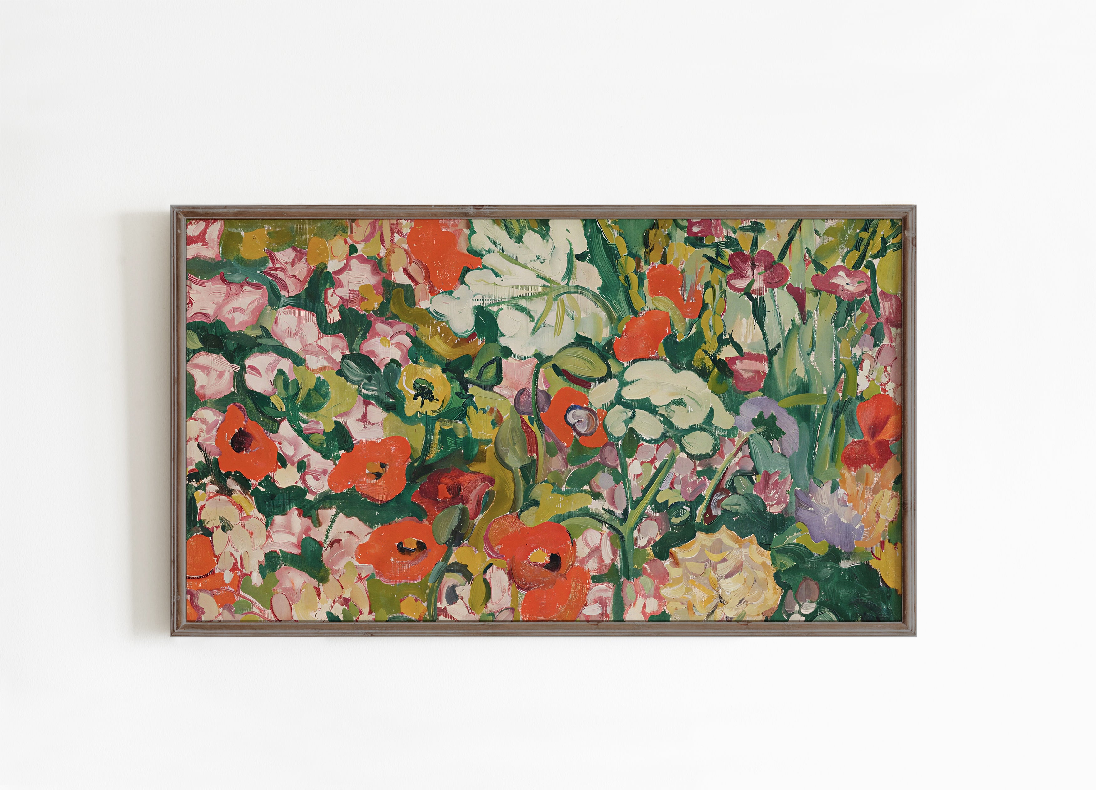 Abstract Floral Garden Frame TV Art | Cottagecore Maximalist