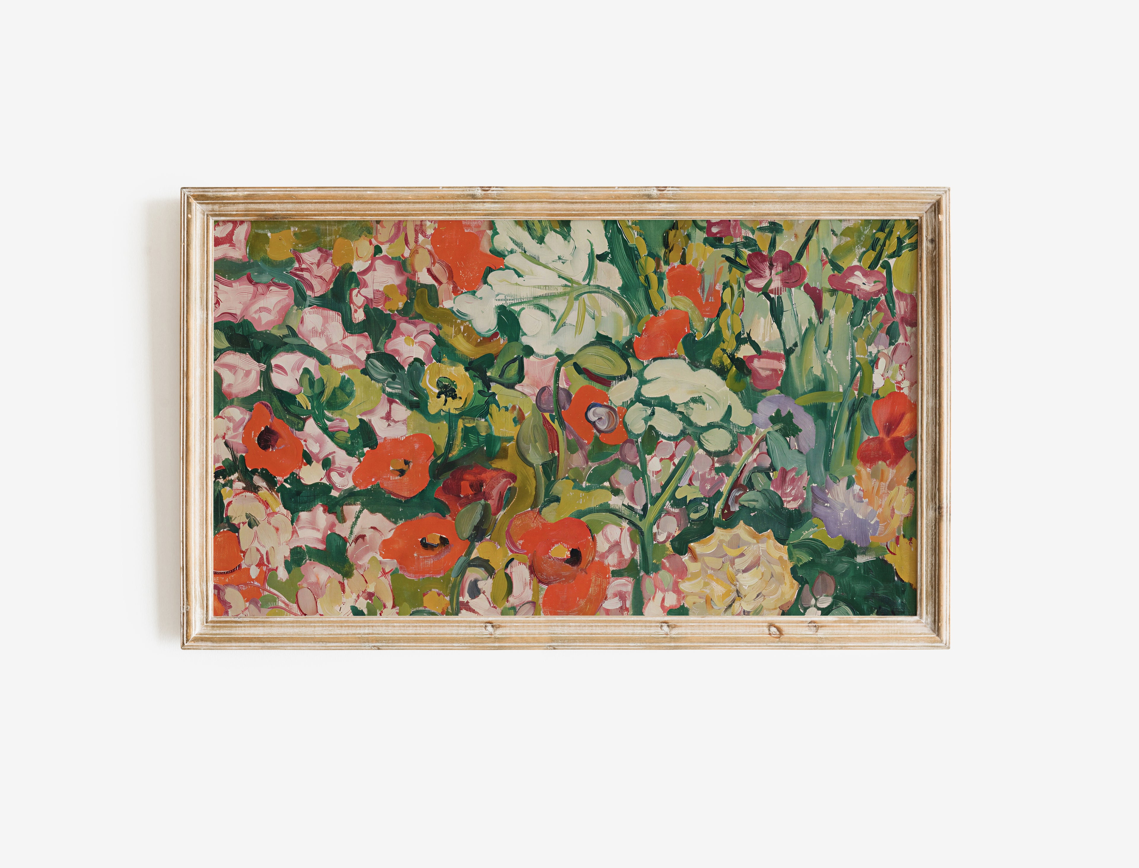 Abstract Floral Garden Frame TV Art | Cottagecore Maximalist