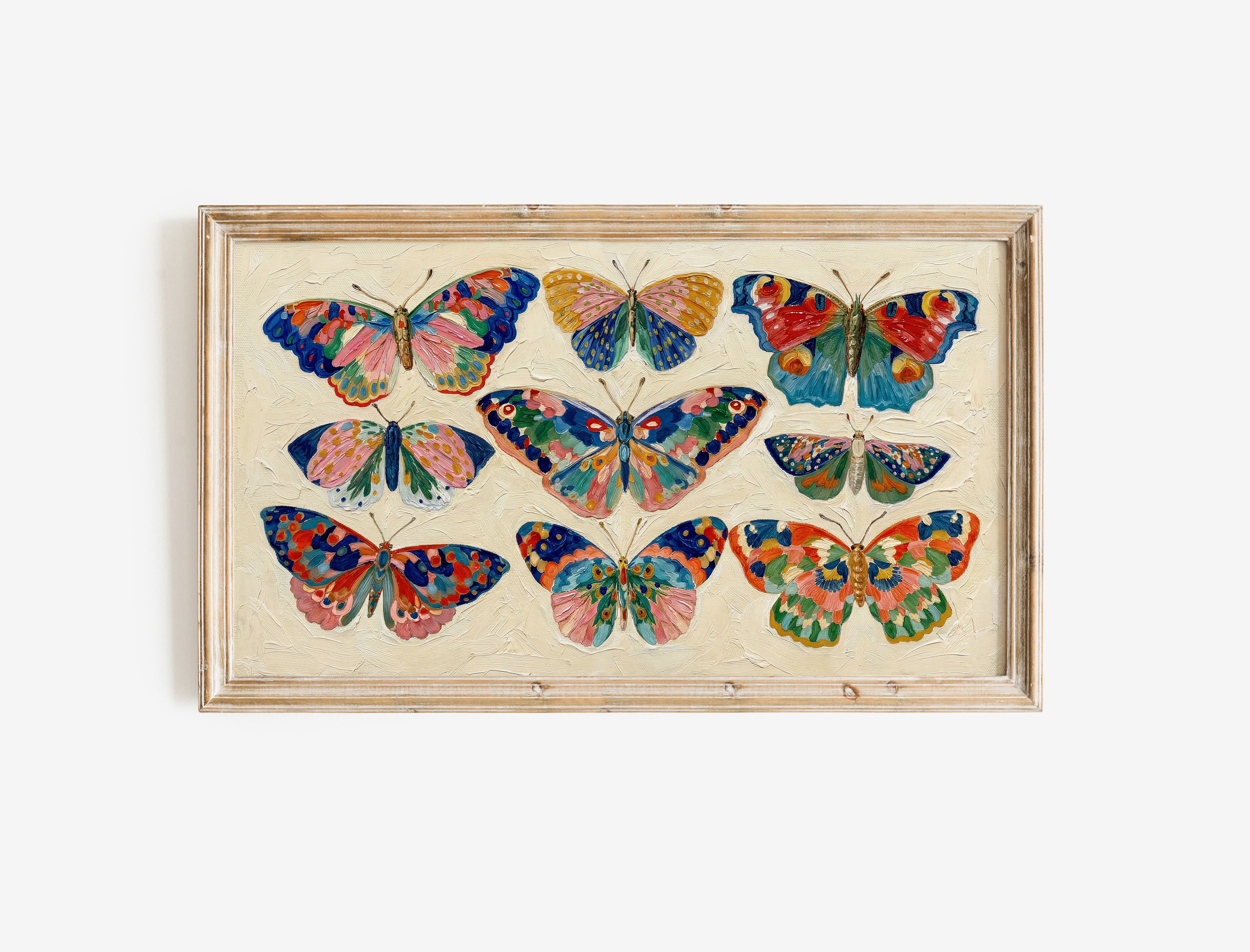 Butterflies Frame TV Art, Textured Colorful