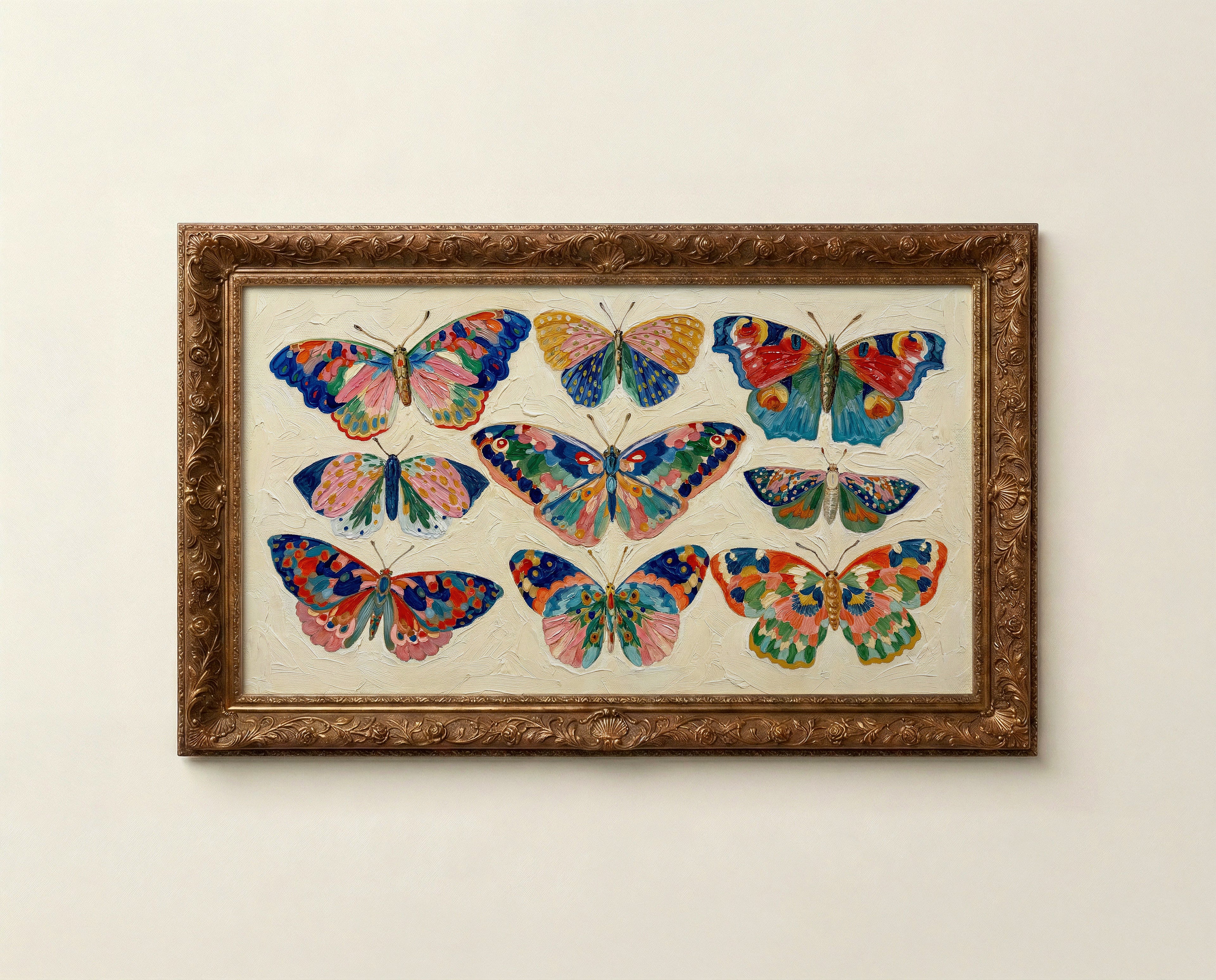 Butterflies Frame TV Art, Textured Colorful