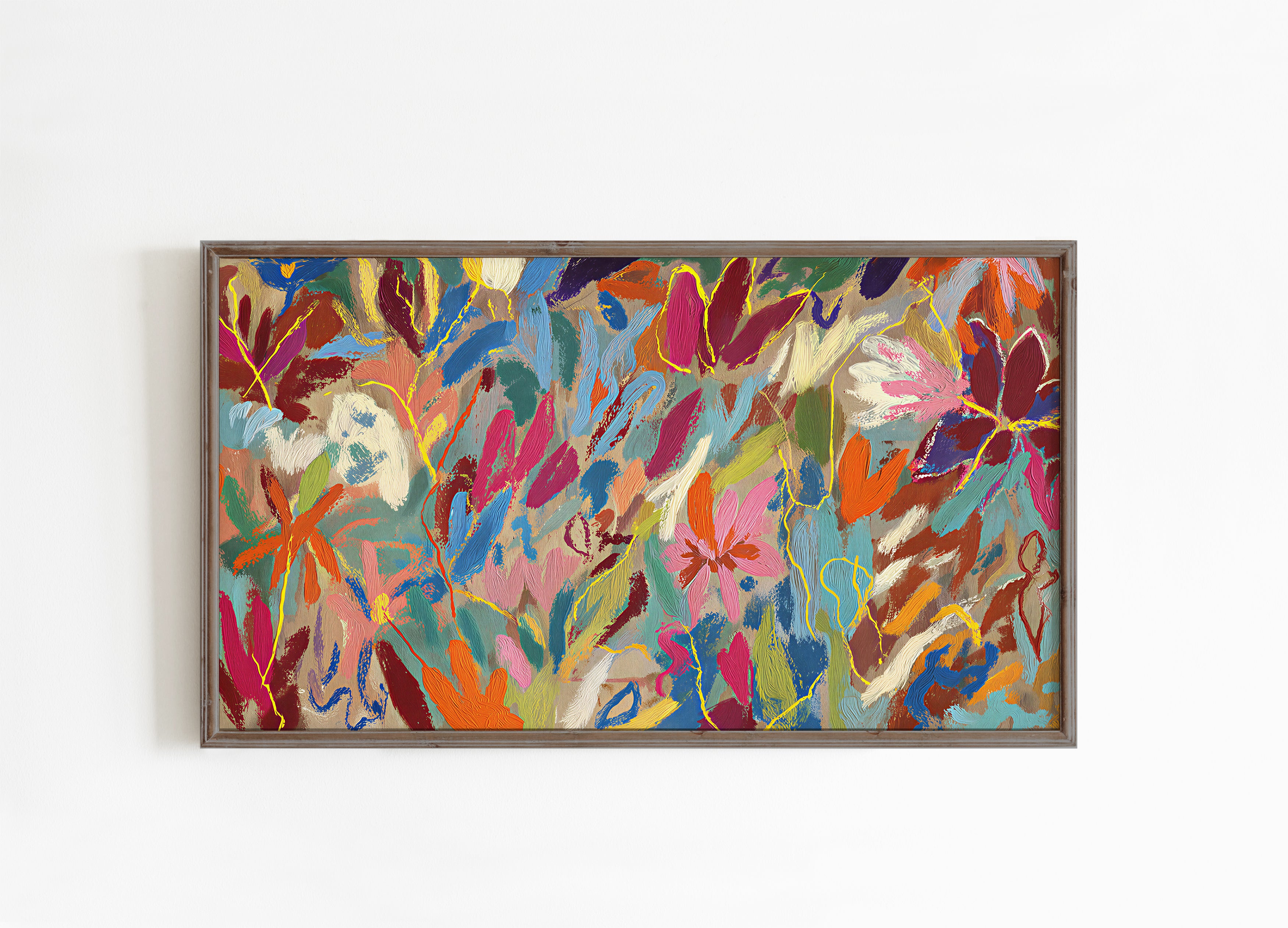 Colorful Abstract Floral Samsung Frame TV Art
