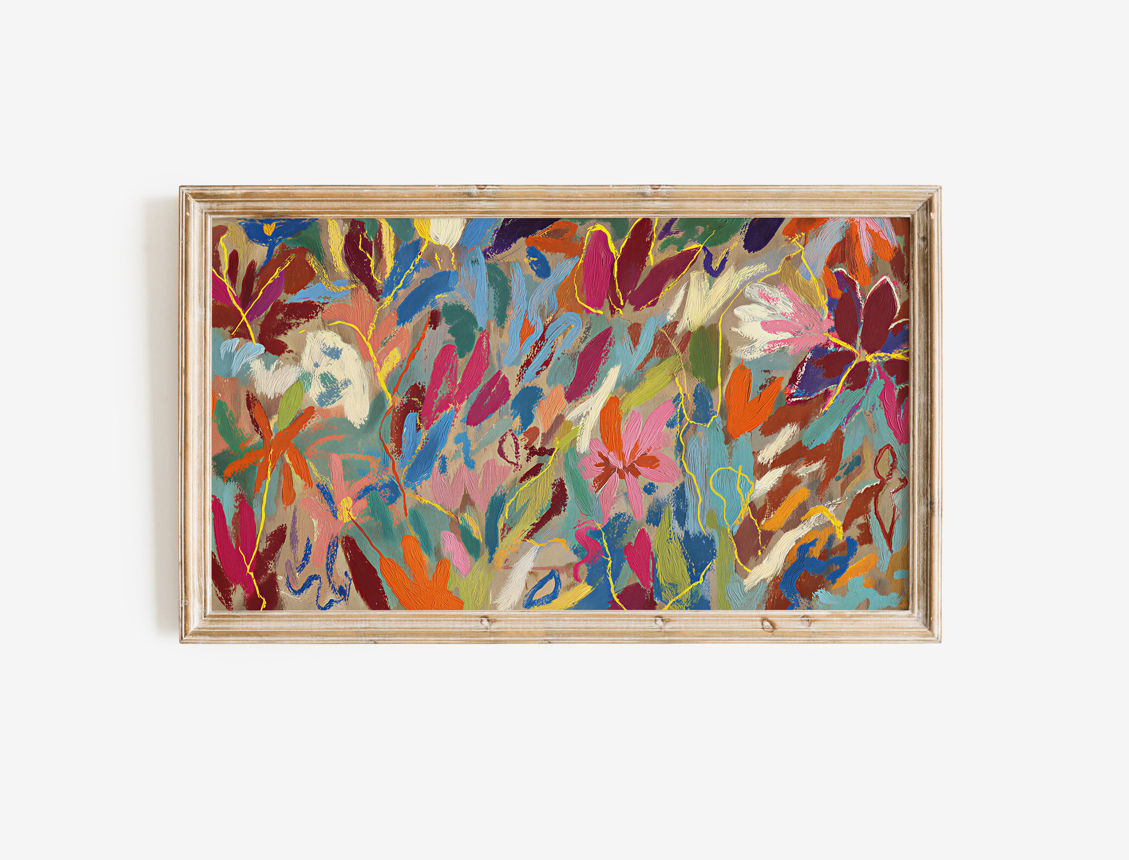 Colorful Abstract Floral Samsung Frame TV Art