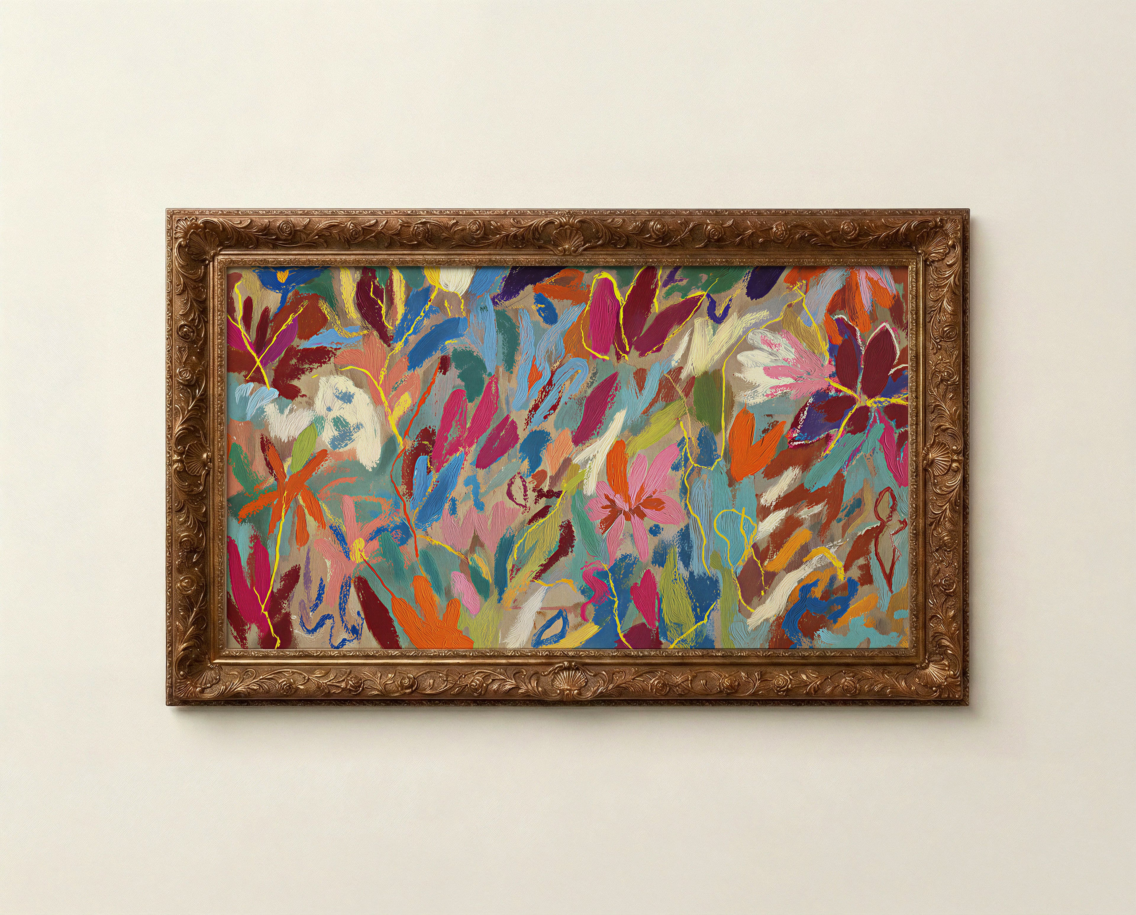 Colorful Abstract Floral Samsung Frame TV Art