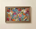 Colorful abstract floral art for Samsung Frame TV in bold maximalist brushstrokes