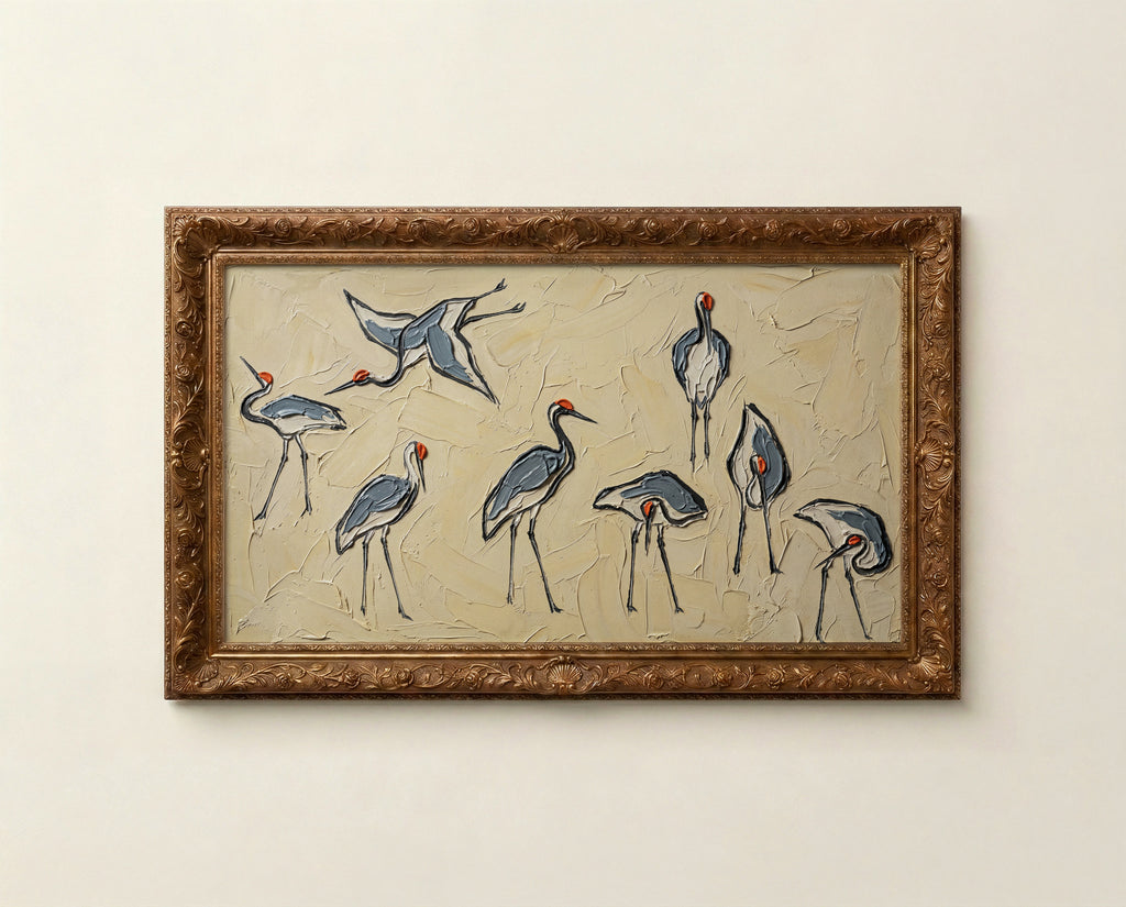 Cranes Frame TV Art