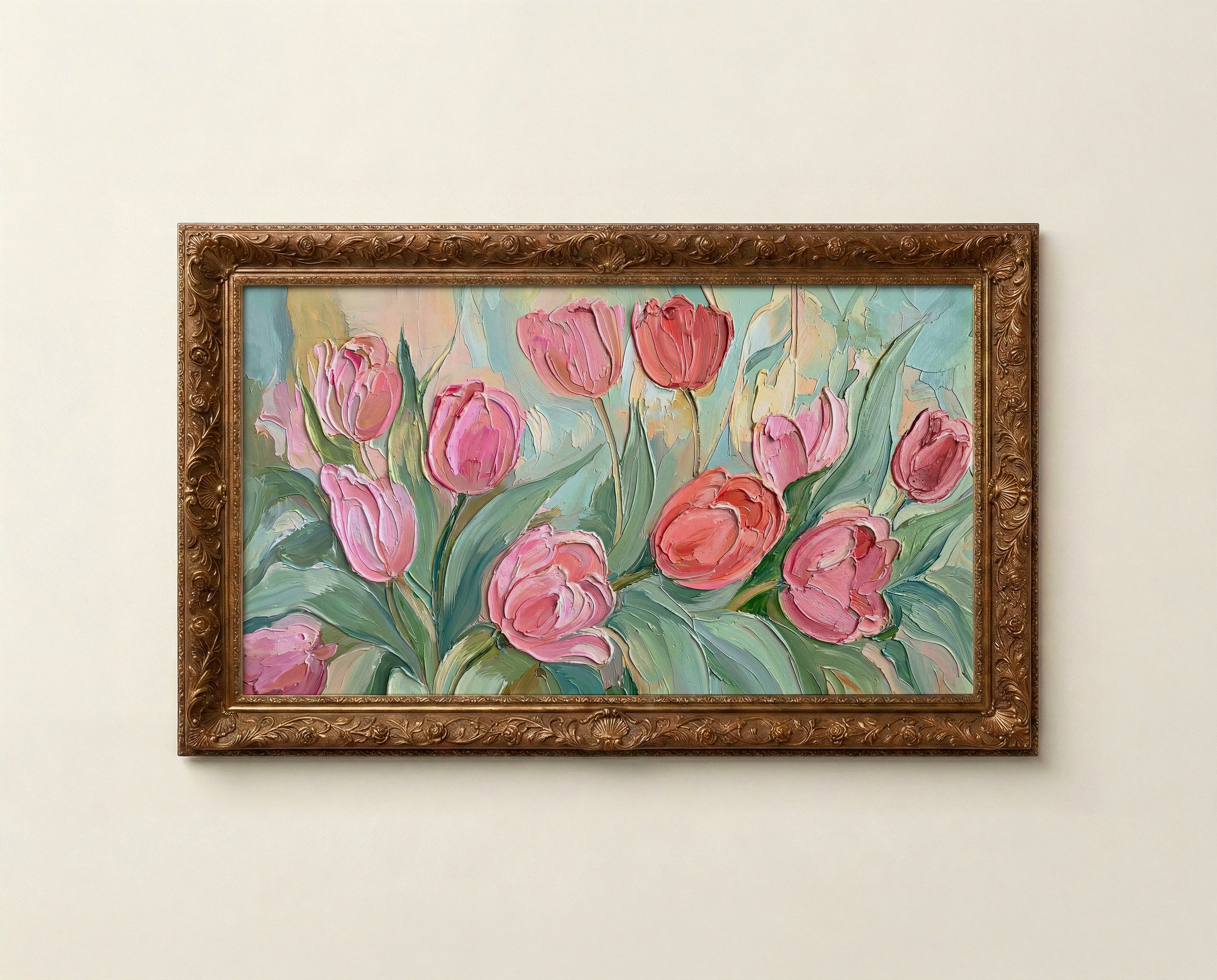 Pink Tulips Frame TV Art