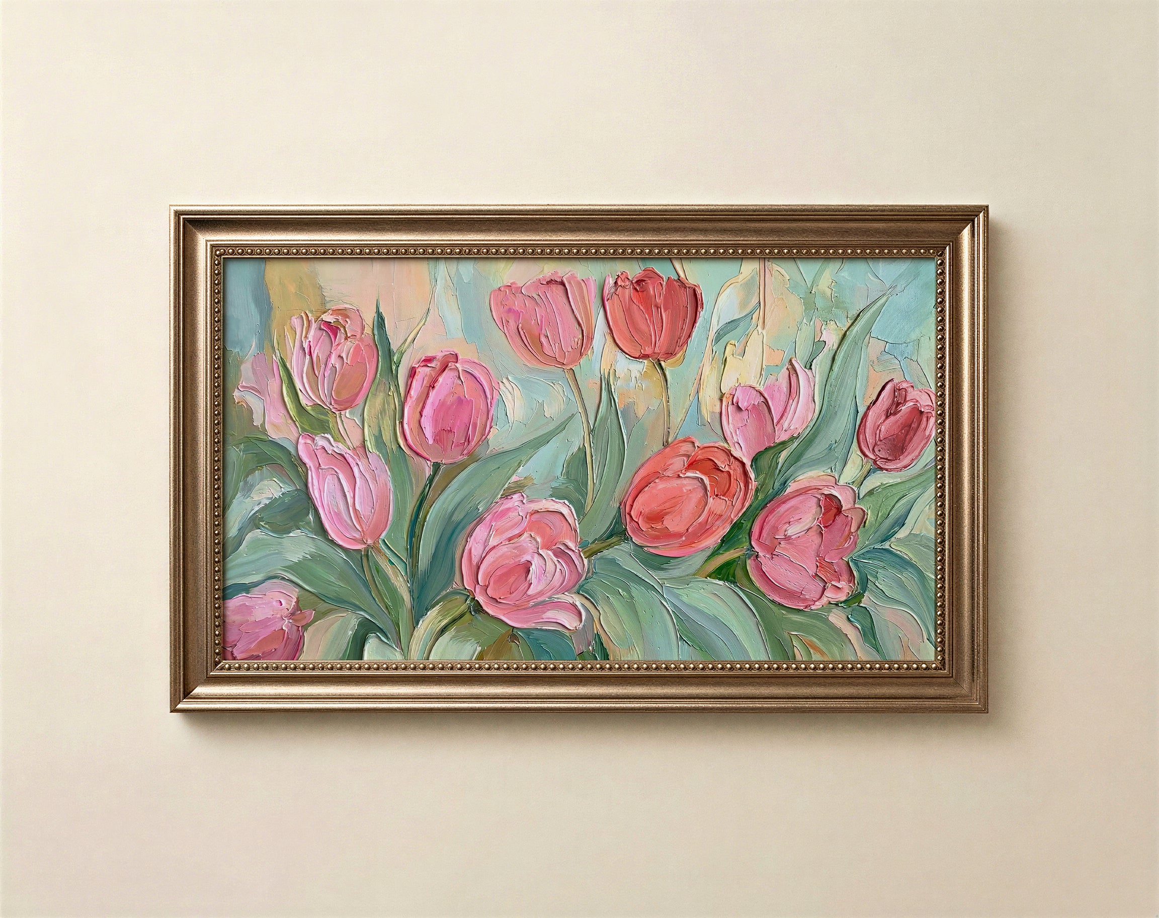 Pink Tulips Frame TV Art