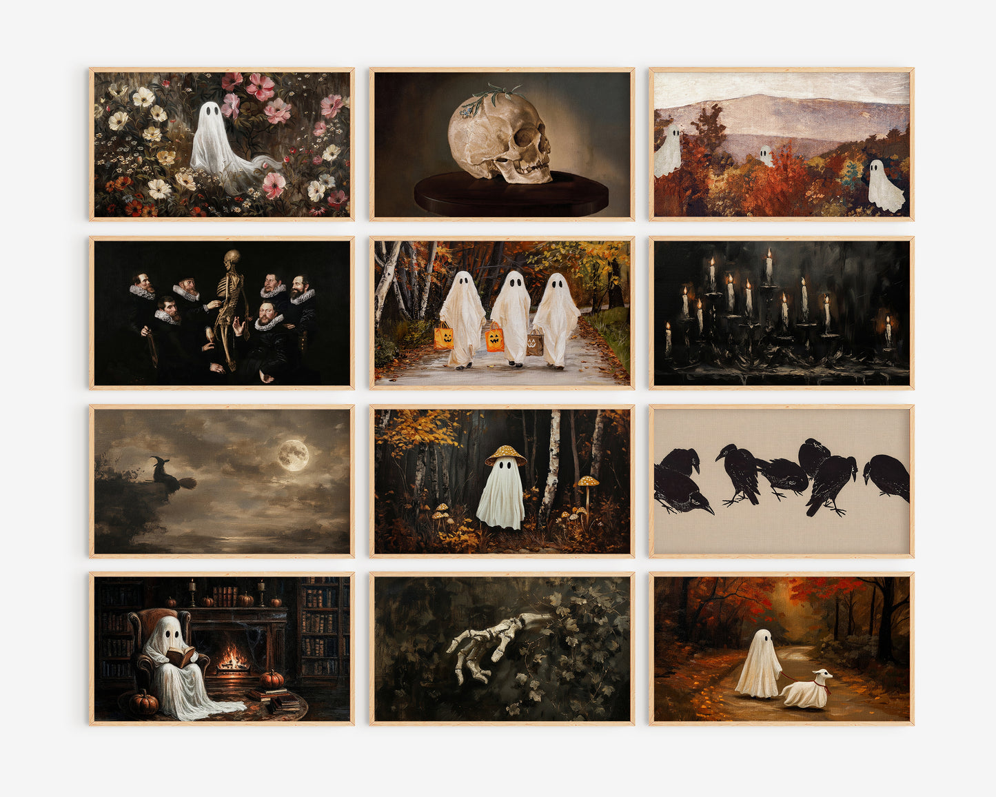 Halloween Frame TV Art Bundle, set of 72 spooky screensavers, Ghosts, witchy tv artwork, skeletons