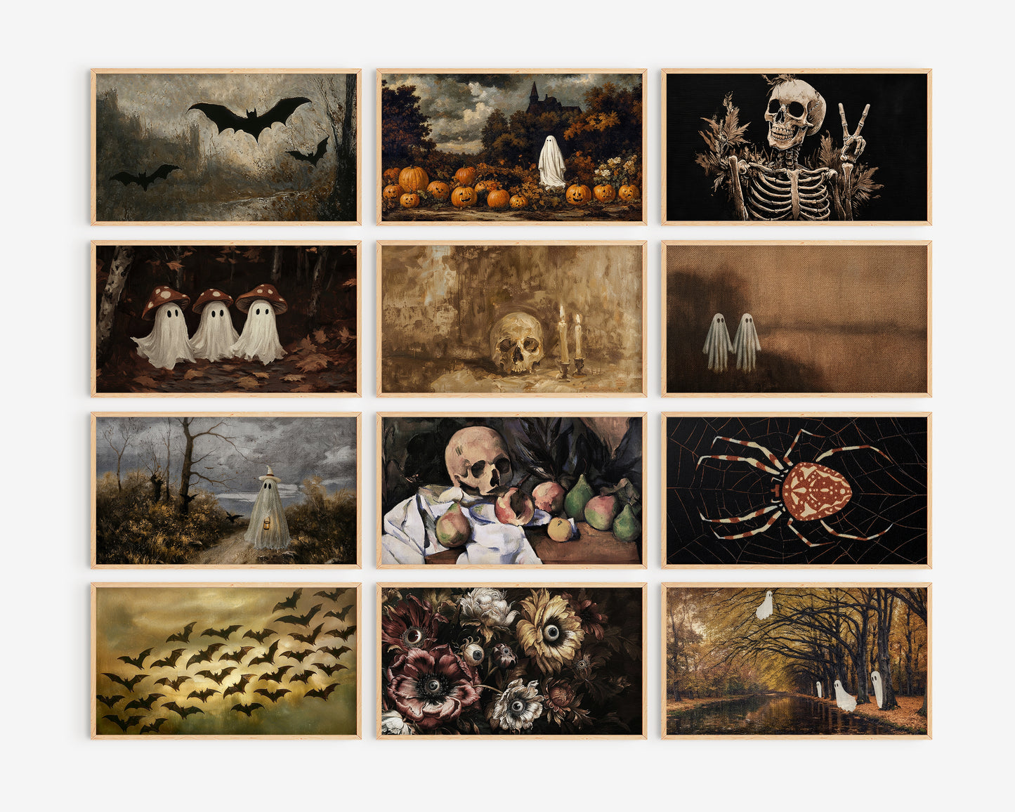Halloween Frame TV Art Bundle, set of 72 spooky screensavers, Ghosts, witchy tv artwork, skeletons