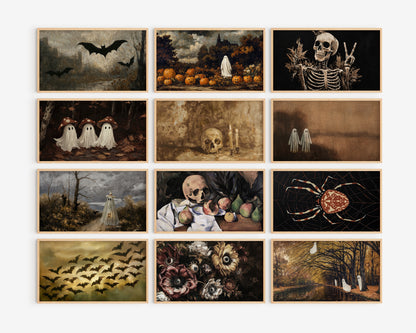 Halloween Frame TV Art Bundle, set of 72 spooky screensavers, Ghosts, witchy tv artwork, skeletons