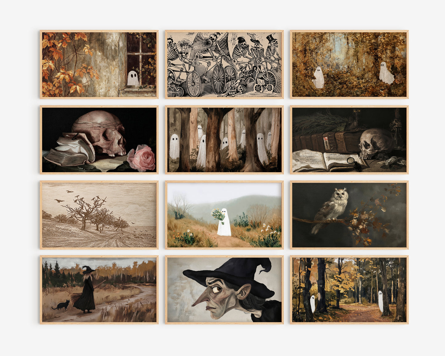 Halloween Frame TV Art Bundle, set of 72 spooky screensavers, Ghosts, witchy tv artwork, skeletons