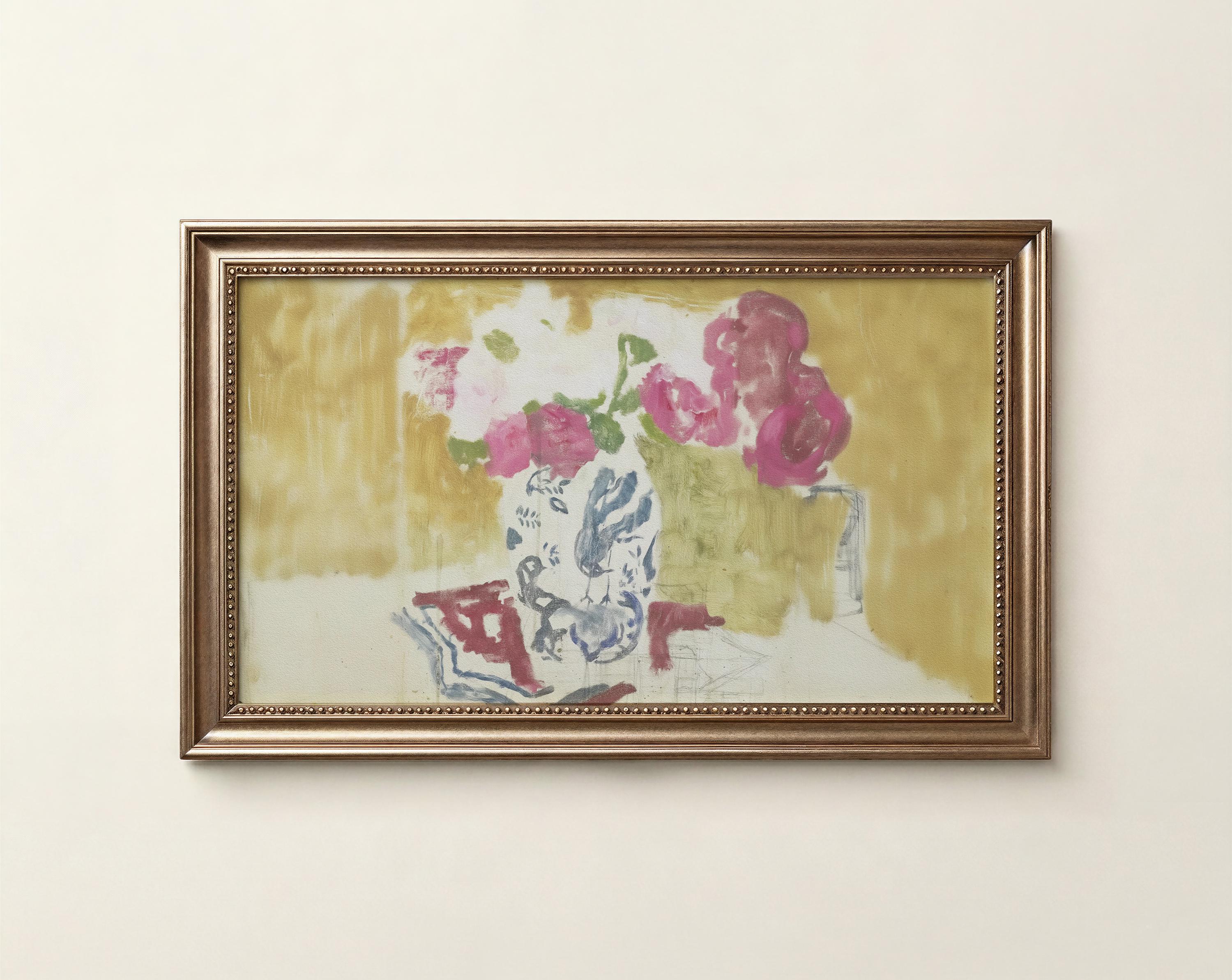 Pink Floral Frame TV Art