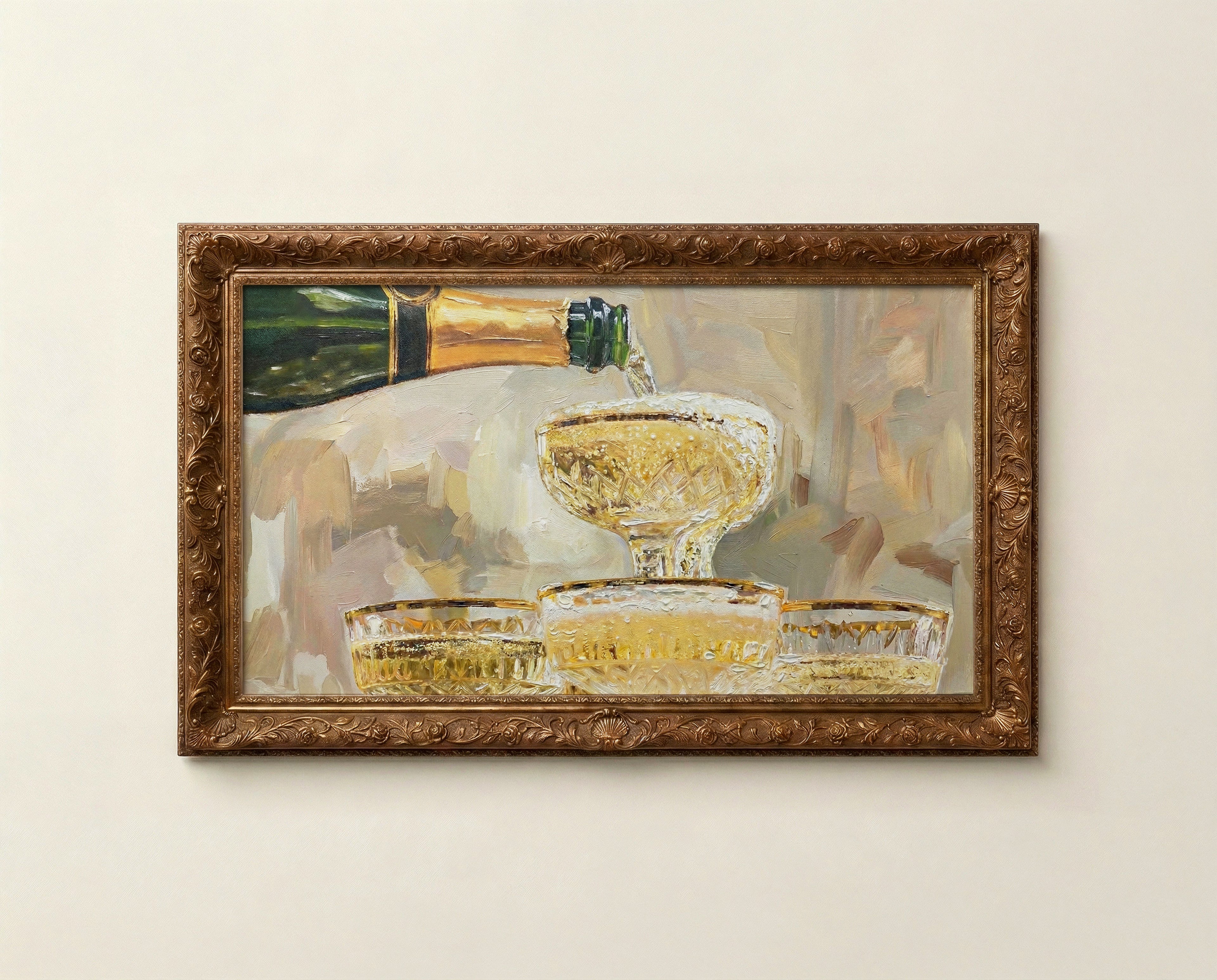 Champagne Frame TV Art