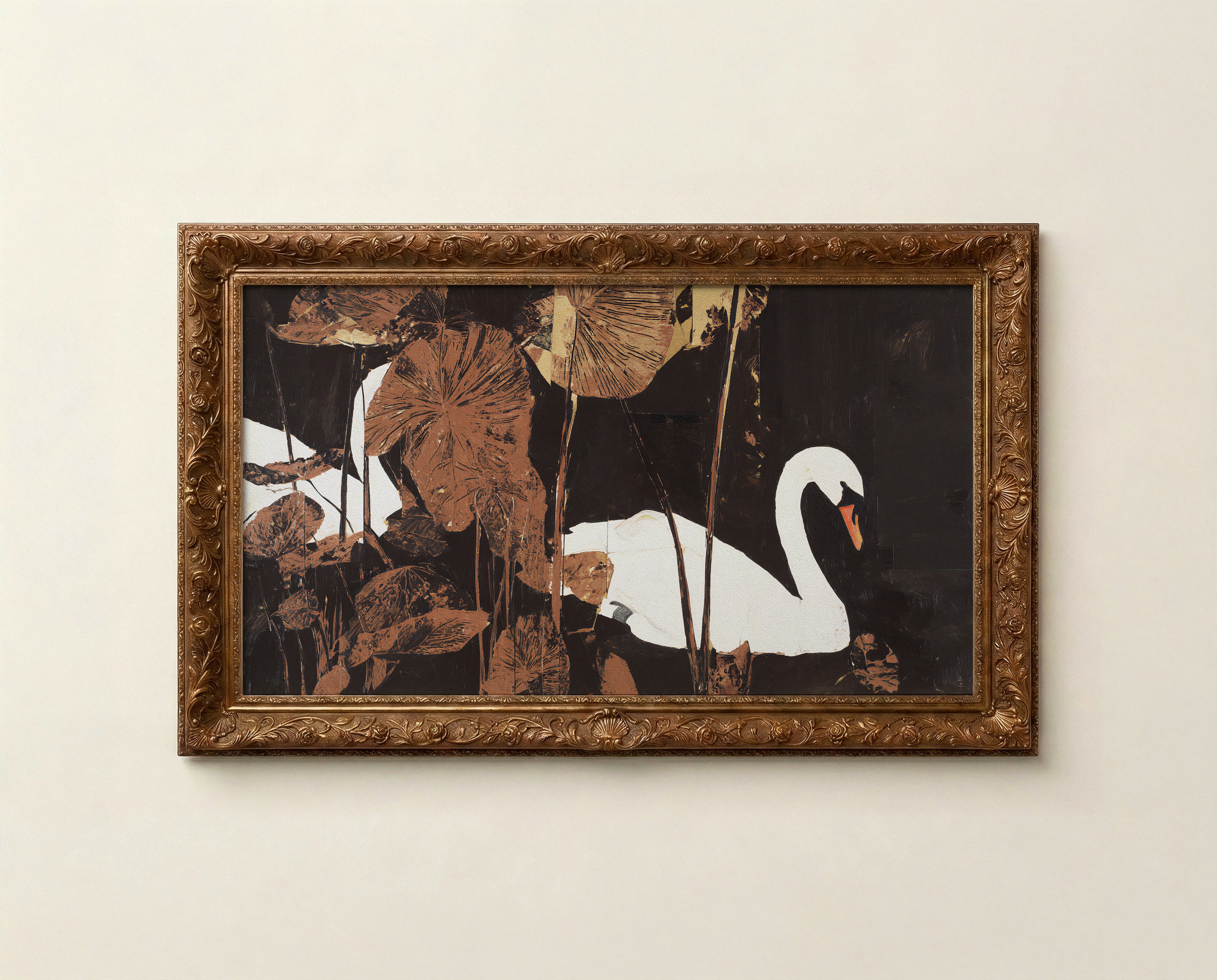 Moody Swan Frame TV Art