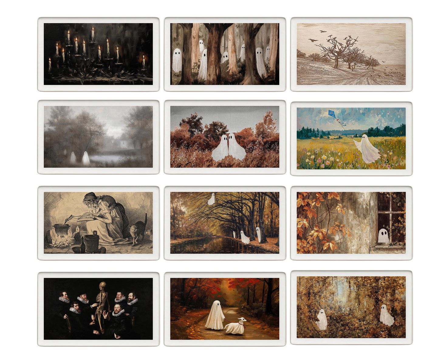 skylight calendar Halloween art bundle, set of 72 screensavers