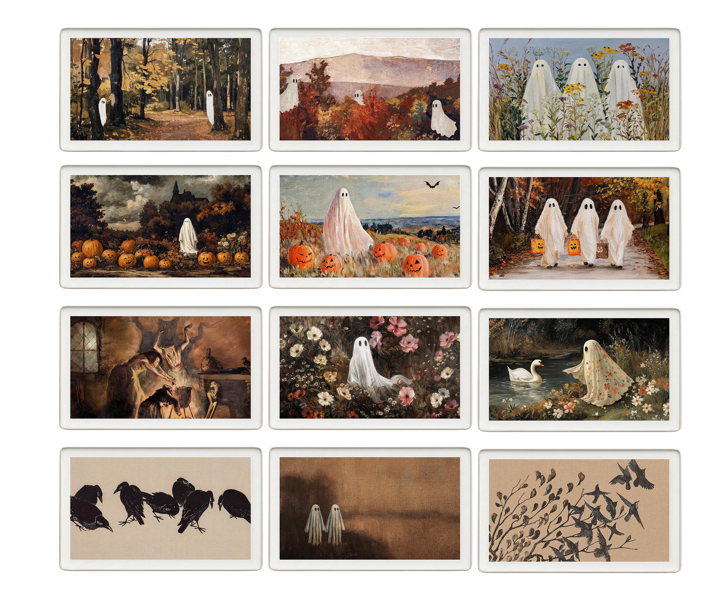 skylight calendar Halloween art bundle, set of 72 screensavers