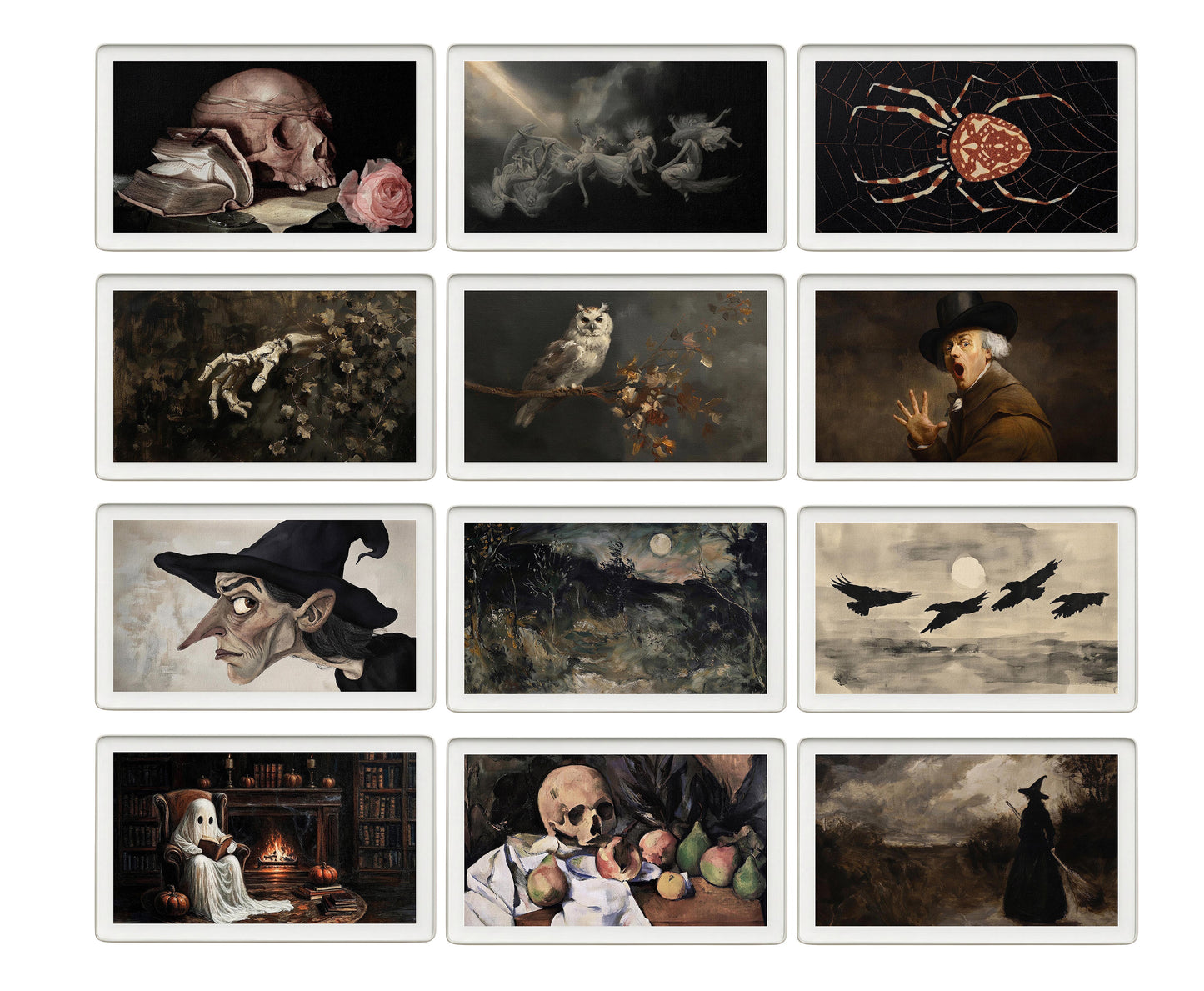 skylight calendar Halloween art bundle, set of 72 screensavers